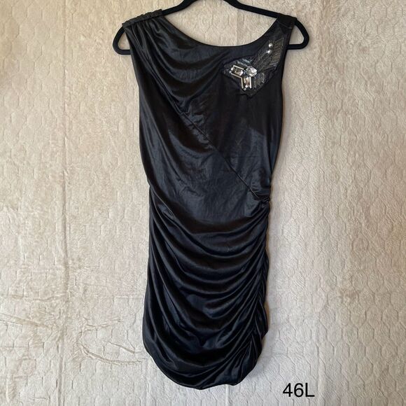 Y2K Do & Be‎ Embellished Black Sleeveless Dress Sz L Whimsigoth - Picture 1 of 9